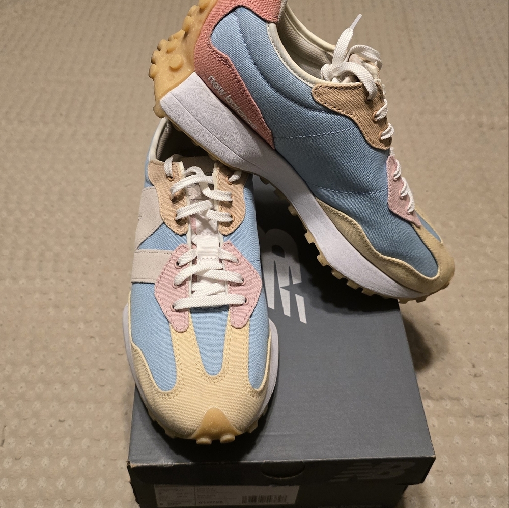 New Balance Blue and Pink Retro Sneakers